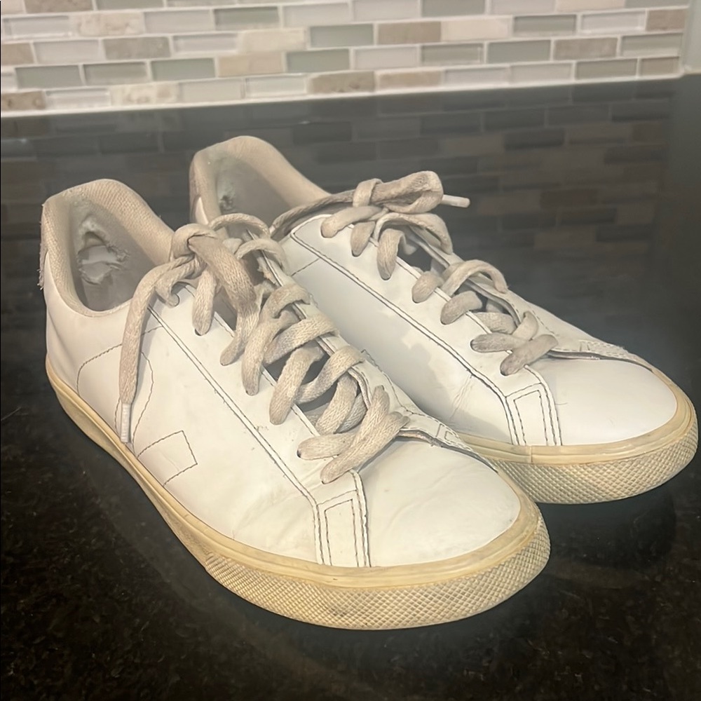 Veja White and Gray Sneakers